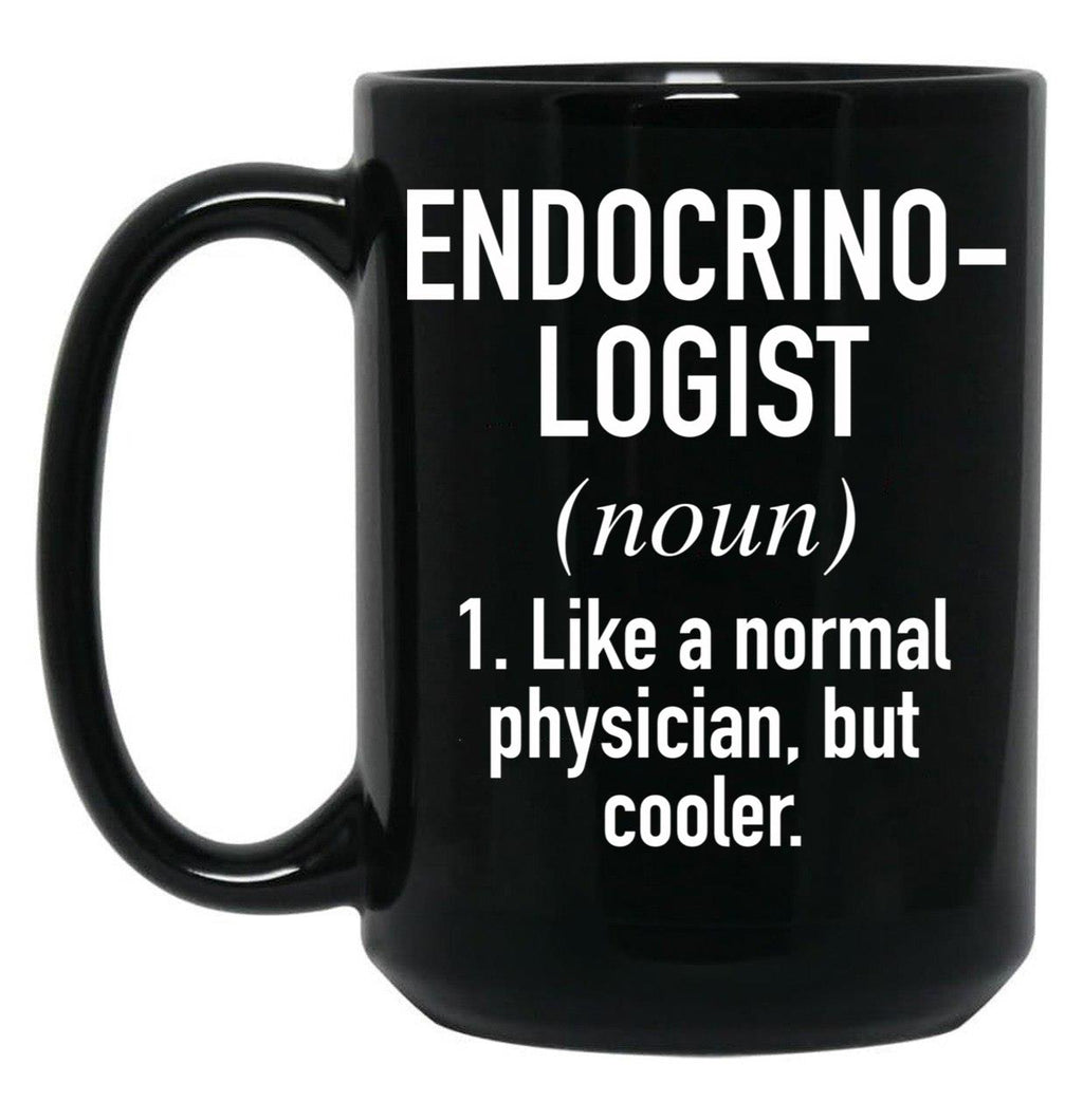 Endocrinologist Defined Black Coffee Mug, Gift Coffee Mug