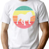 English Bulldog Vintage Retro Sunset T-Shirt for Men & Women, T-Shirts Graphic Tee - White