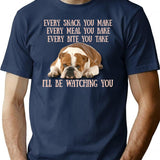 English Bulldogs Every Snack You Make Every Meal You Bake Every Bite You Take I'Ll Be Watching You T-Shirt for Men & Women, T-Shirts Graphic Tee - Navy