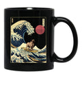 English Mastiff Kanagawa Japanese Surfing Wave Black Coffee Mug, Gift Coffee Mug - Black