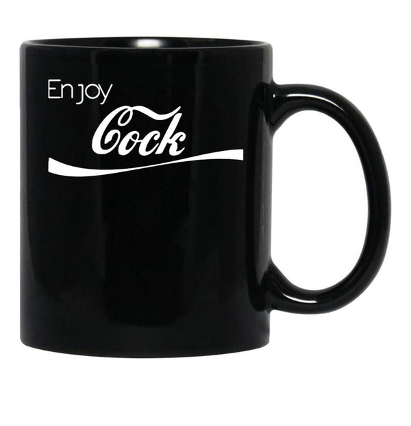 Enjoy Cock Funny Parody Essential Black Coffee Mug, Gift Coffee Mug - Black