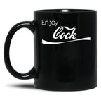 Enjoy Cock Funny Parody Essential Black Coffee Mug, Gift Coffee Mug