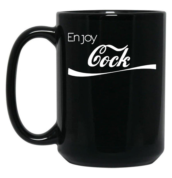 Enjoy Cock Funny Parody Essential Black Coffee Mug, Gift Coffee Mug - Black