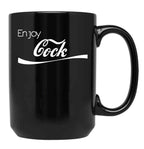 Enjoy Cock Funny Parody Essential Black Coffee Mug, Gift Coffee Mug