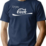 Enjoy Cock Funny Parody Essential Premium Heavyweight Cotton T-Shirt - Navy