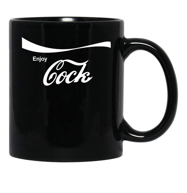 Enjoy Cock Black Coffee Mug, Gift Coffee Mug - Black