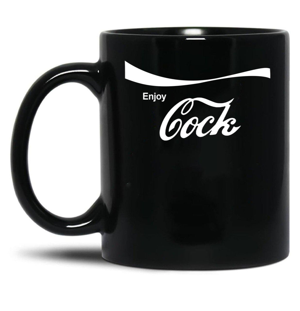 Enjoy Cock Black Coffee Mug, Gift Coffee Mug