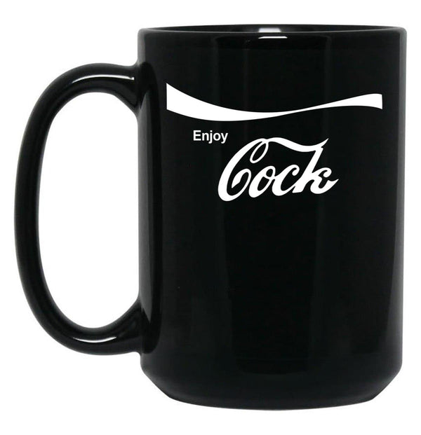 Enjoy Cock Black Coffee Mug, Gift Coffee Mug - Black