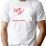 Enjoy Life Eat Out More Often Premium Heavyweight Cotton T-Shirt - White