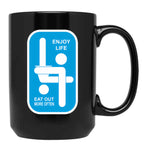 Enjoy Life Eat Out More Black Coffee Mug, Gift Coffee Mug