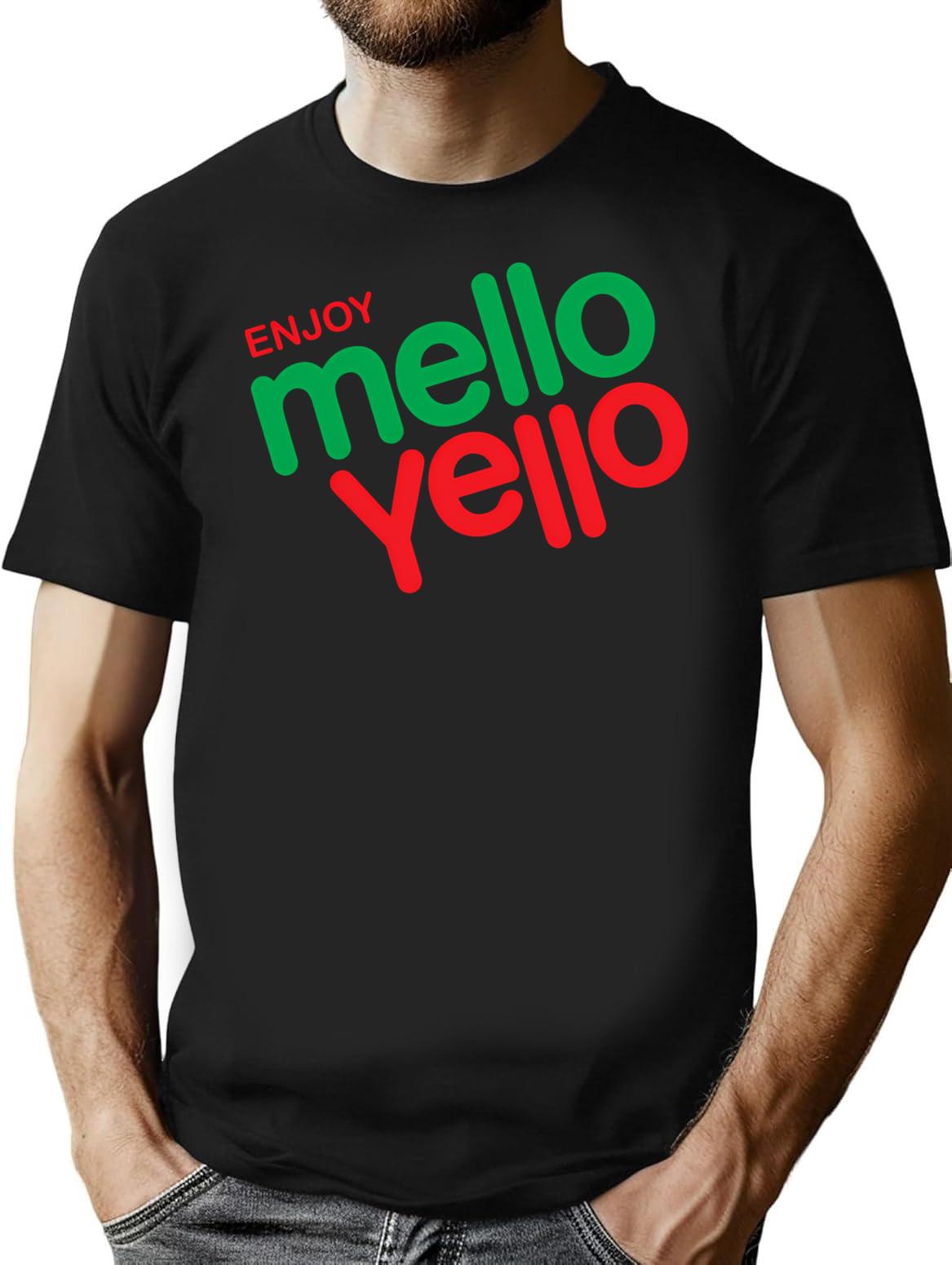 Enjoy Mello Yello T-Shirt for Men & Women, T-Shirts Graphic Tee - Black