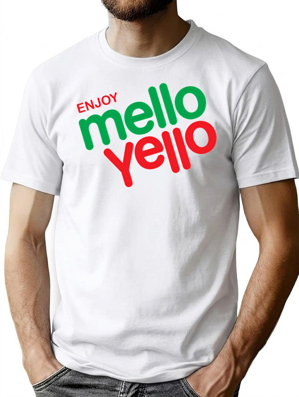 Enjoy Mello Yello T-Shirt for Men & Women, T-Shirts Graphic Tee - White