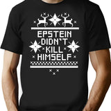 Epstein Didn't Kill Himself Ugly Christmas Sweater Premium Heavyweight Cotton T-Shirt - Black