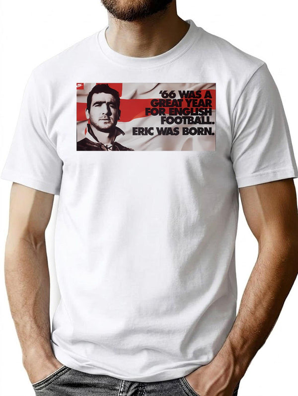 Eric Cantona T-Shirt for Men & Women, T-Shirts Graphic Tee - White