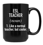 Esl Teacher Defined Black Coffee Mug, Gift Coffee Mug