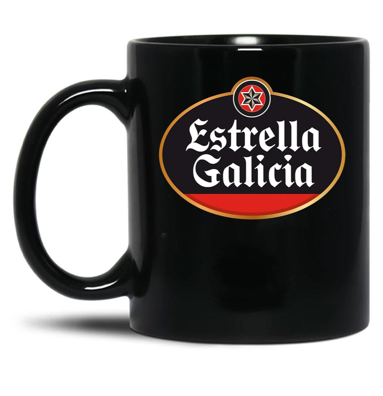 Estrella Galicia for Fans Black Coffee Mug, Gift Coffee Mug
