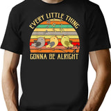 Every Little Thing is Gonna Be Alright 3 Lil Birds Premium Heavyweight Cotton T-Shirt - Black