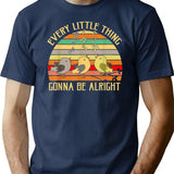Every Little Thing is Gonna Be Alright 3 Lil Birds Premium Heavyweight Cotton T-Shirt - Navy