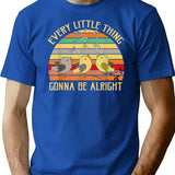 Every Little Thing is Gonna Be Alright 3 Lil Birds Premium Heavyweight Cotton T-Shirt - Blue