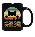 Every Snack You Make Cat Funny Cat Mom Cat Mama Cat Dad Black Coffee Mug, Gift Coffee Mug - Black