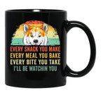 Every Snack You Make Every Meal You Bake Akita Inu Black Coffee Mug, Gift Coffee Mug - Black