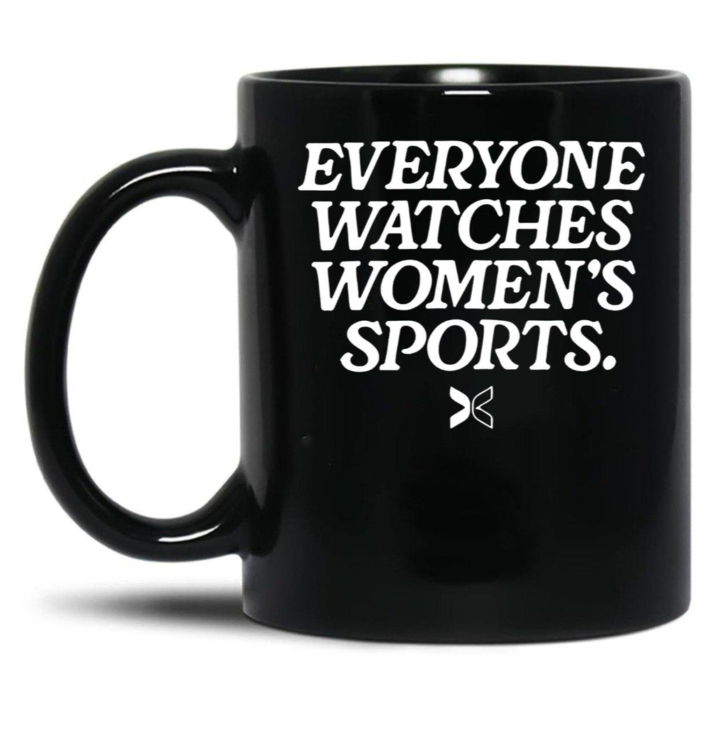 Everyone Watches Women’S Sports Black Coffee Mug, Gift Coffee Mug