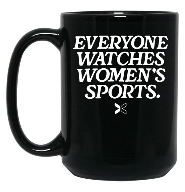 Everyone Watches Women’S Sports Black Coffee Mug, Gift Coffee Mug - Black