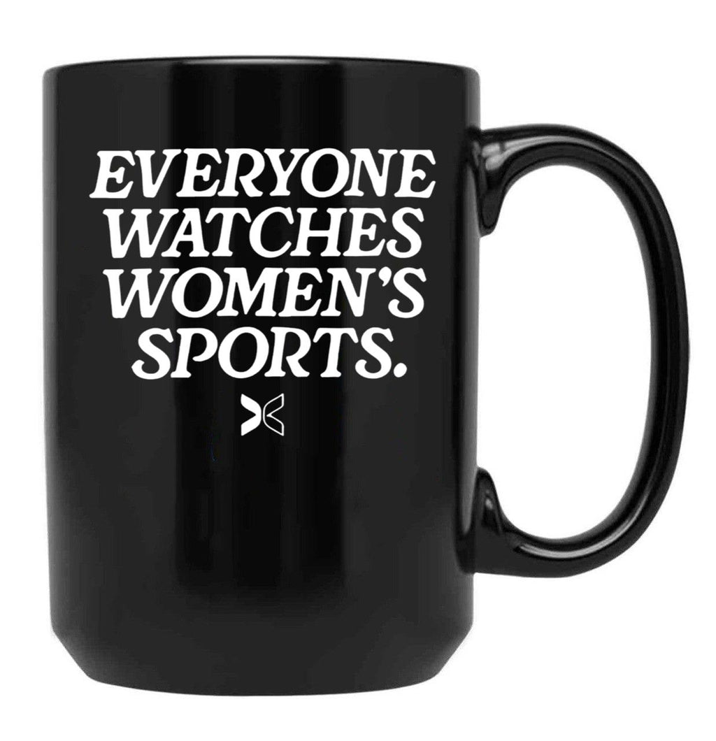 Everyone Watches Women’S Sports Black Coffee Mug, Gift Coffee Mug