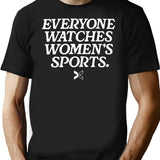 Everyone Watches Women’S Sports Premium Heavyweight Cotton T-Shirt - Black
