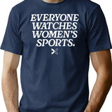 Everyone Watches Women’S Sports Premium Heavyweight Cotton T-Shirt - Navy