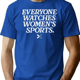 Everyone Watches Women’S Sports Premium Heavyweight Cotton T-Shirt - Blue