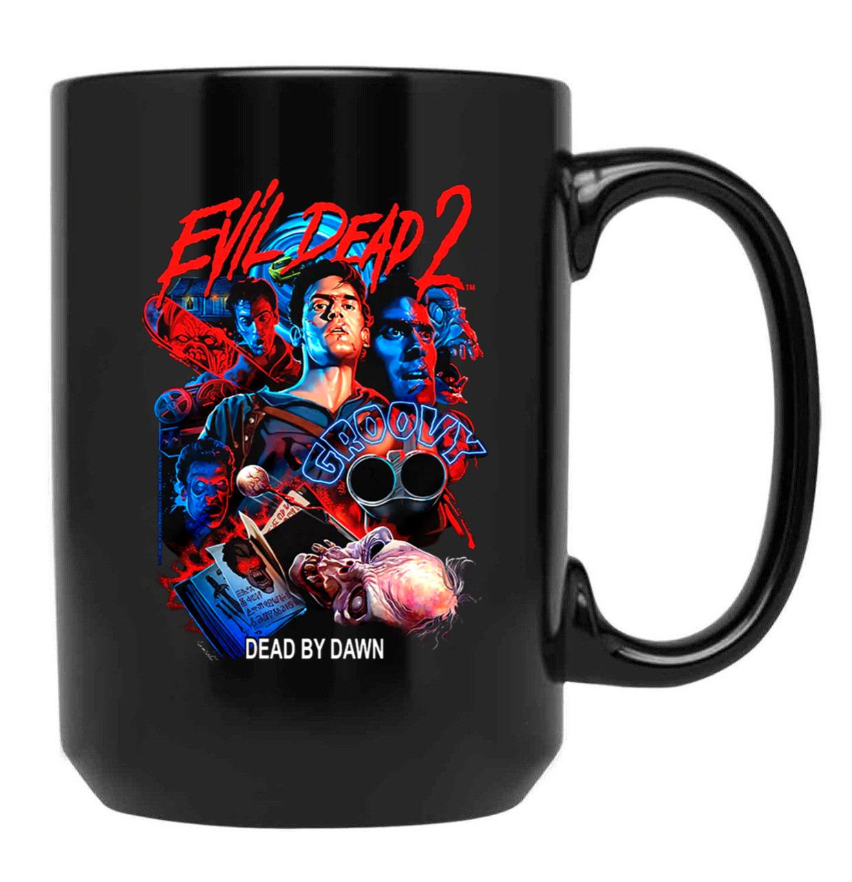 Evil Dead 2 Groovy Black Coffee Mug, Gift Coffee Mug
