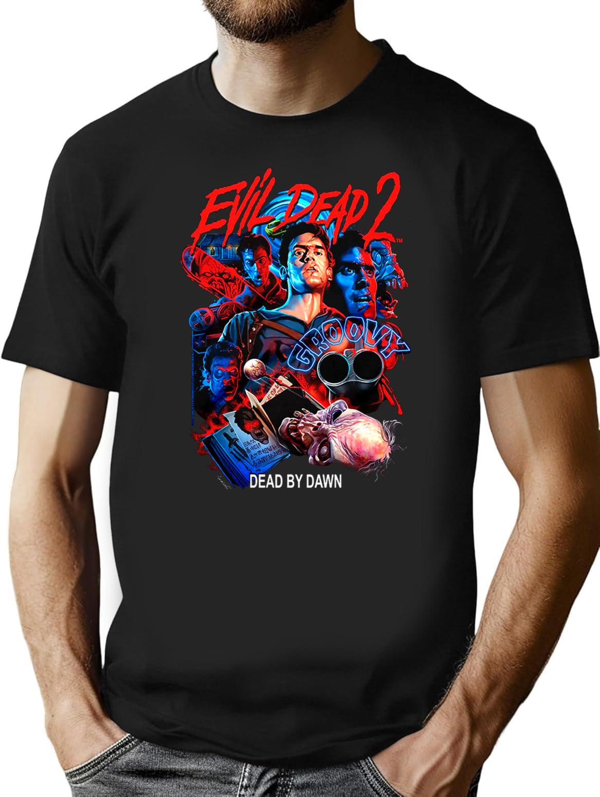 Evil Dead 2 Groovy Premium Heavyweight Cotton T-Shirt - Black