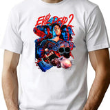 Evil Dead 2 Groovy Premium Heavyweight Cotton T-Shirt - White