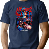 Evil Dead 2 Groovy Premium Heavyweight Cotton T-Shirt - Navy