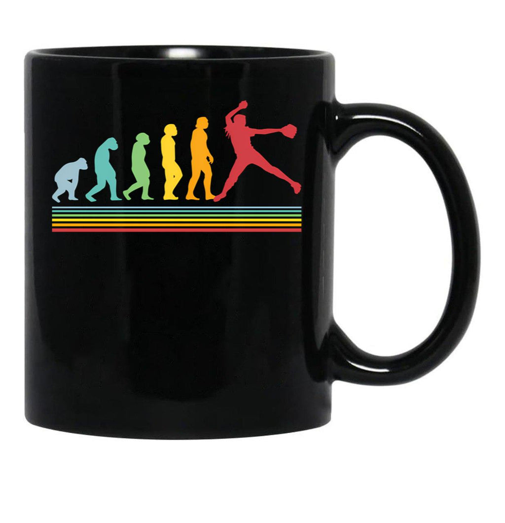 Evolution Fastpitch Softball Pitcher Black Coffee Mug, Gift Coffee Mug - Black