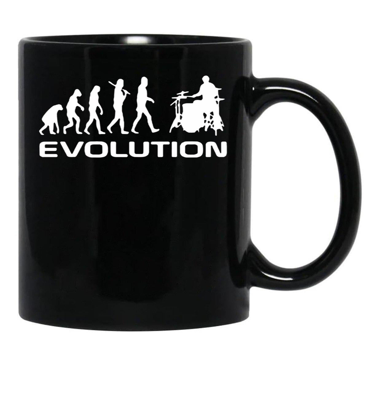 Evolution Of A Drummer Drummer Music Idea Gift Premium Apparel Funny Holiday Xmas Black Coffee Mug, Gift Coffee Mug - Black