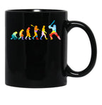 Evolution Watercolor Cricket Black Coffee Mug, Gift Coffee Mug - Black