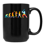 Evolution Watercolor Cricket Black Coffee Mug, Gift Coffee Mug