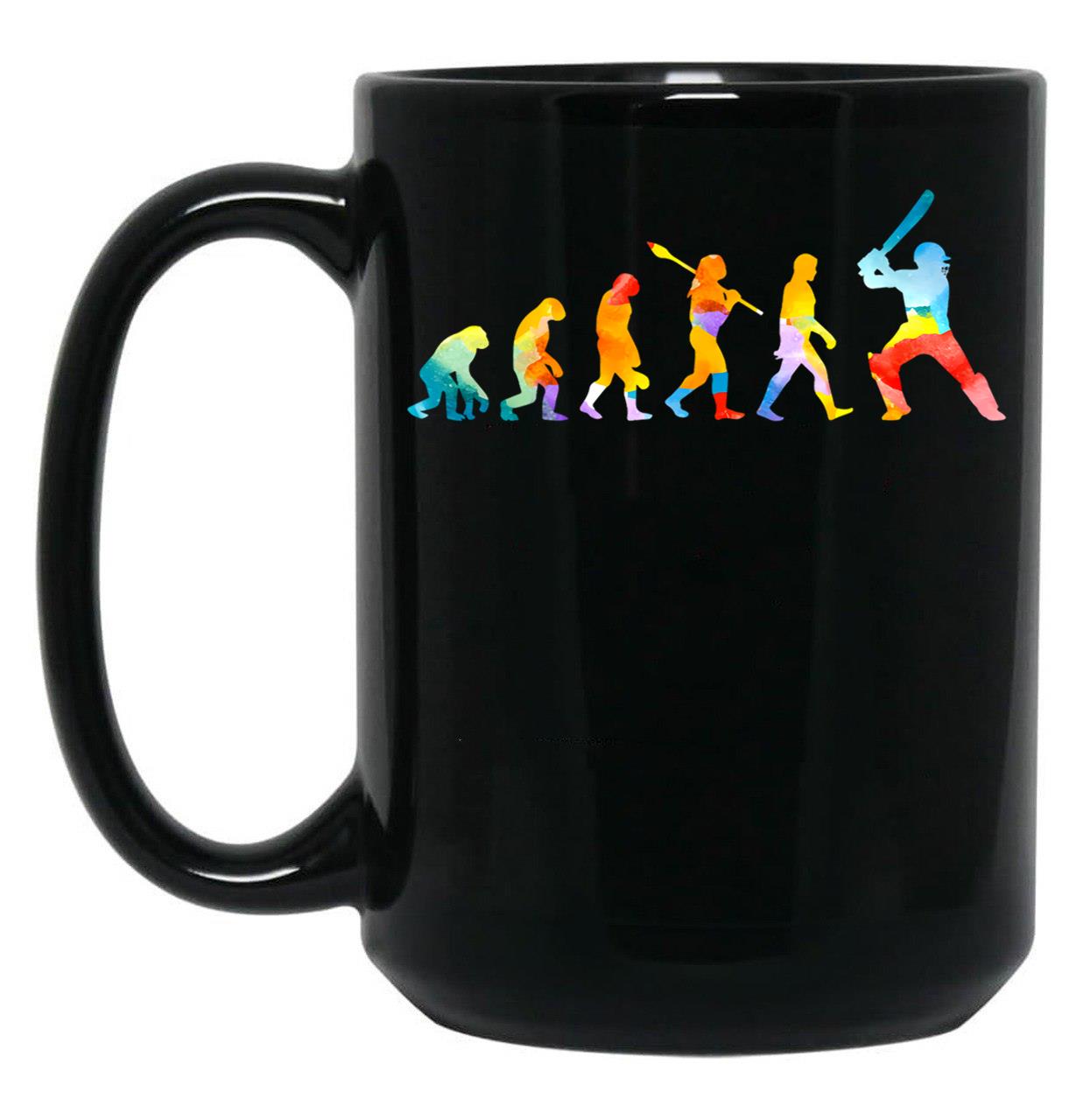 Evolution Watercolor Cricket Black Coffee Mug, Gift Coffee Mug