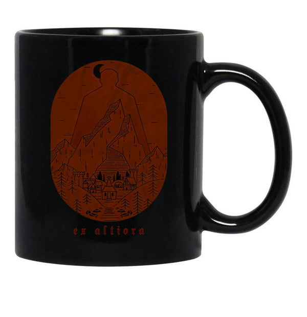 Ex Altiora Cover Black Coffee Mug, Gift Coffee Mug - Black