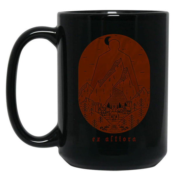 Ex Altiora Cover Black Coffee Mug, Gift Coffee Mug - Black
