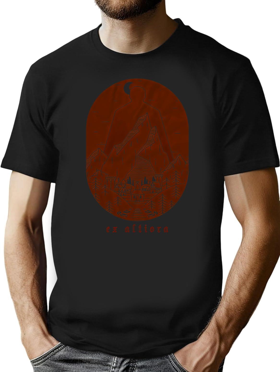 Ex Altiora Cover Premium Heavyweight Cotton T-Shirt - Black