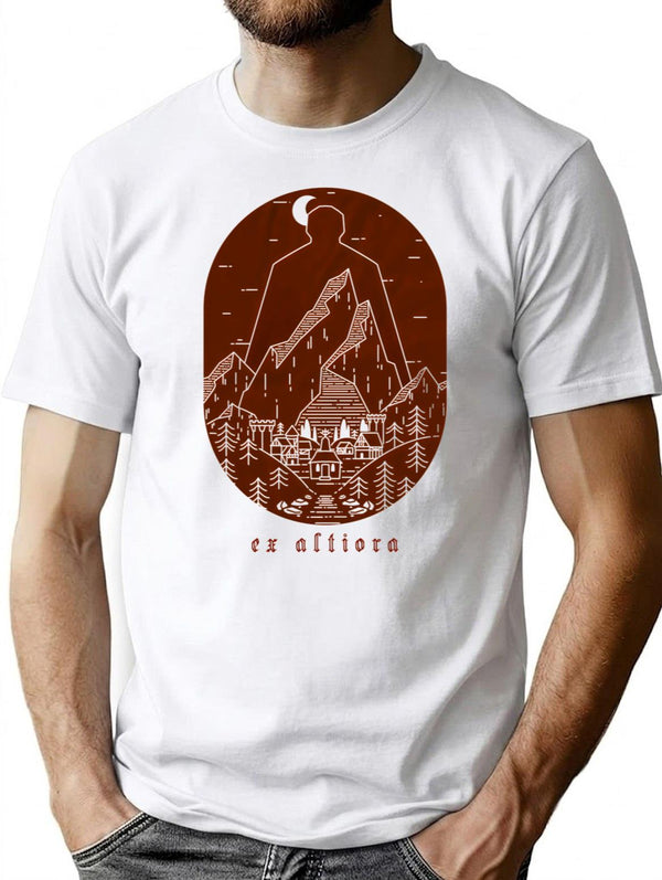 Ex Altiora Cover Premium Heavyweight Cotton T-Shirt - White