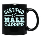 Expecting Mom Of Boys Funny Certified Male Carrier Black Coffee Mug, Gift Coffee Mug - Black