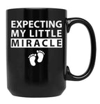 Expecting My Little Miracle Black Coffee Mug, Gift Coffee Mug