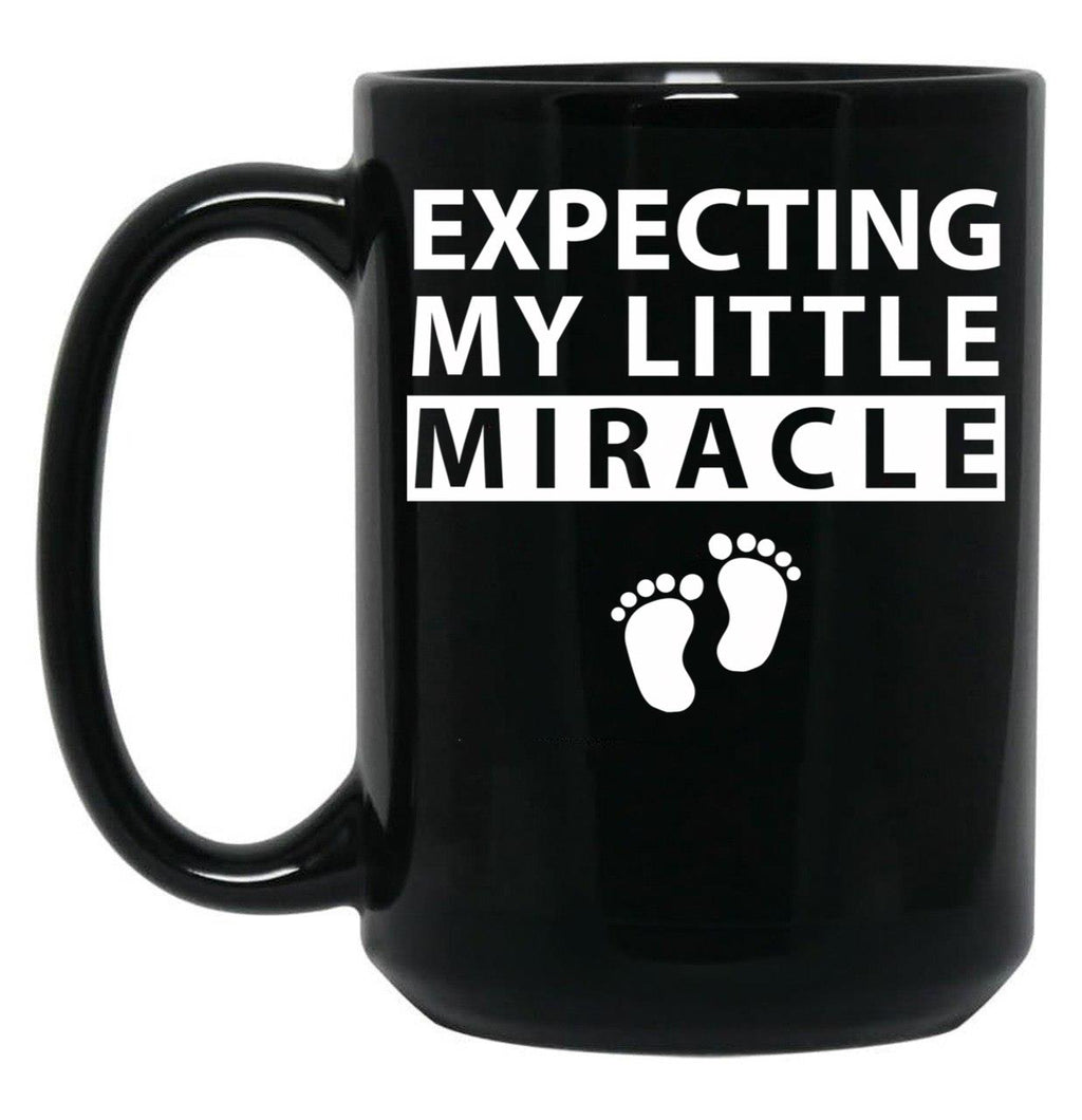 Expecting My Little Miracle Black Coffee Mug, Gift Coffee Mug