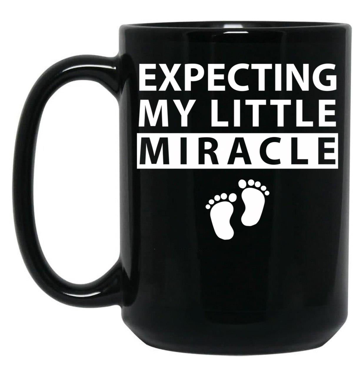 Expecting My Little Miracle Black Coffee Mug, Gift Coffee Mug