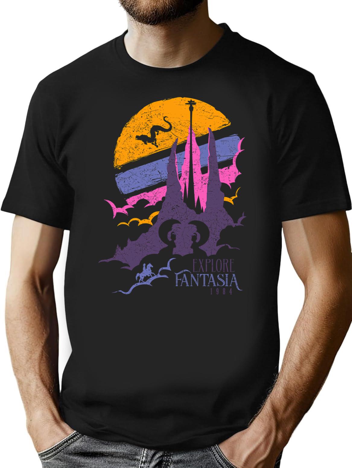 Explore Fantasia T-Shirt for Men & Women, T-Shirts Graphic Tee - Black