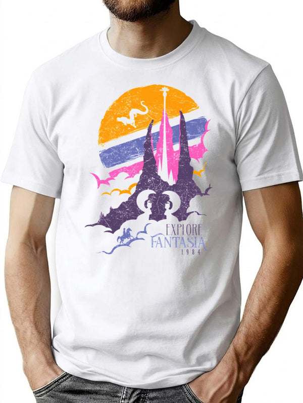 Explore Fantasia T-Shirt for Men & Women, T-Shirts Graphic Tee - White